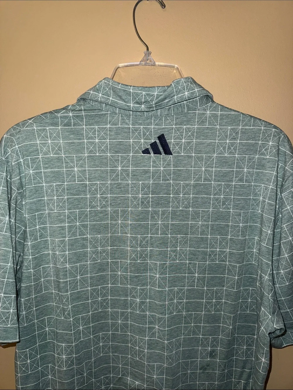 Adidas ⛳️ Go-to Novelty Golf Polo Shirt green geometric men’s Medium M